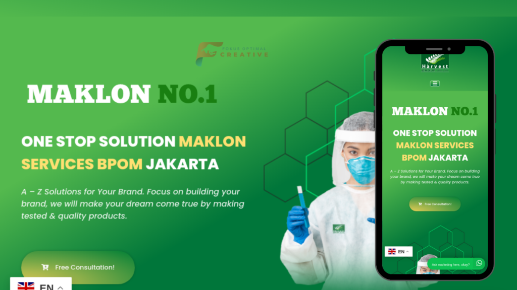 Portopolio Jasa Pembuatan Website Maklon minuman kesehatan Manufacture Murah 2024