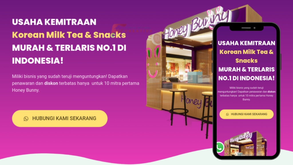 Portopolio Jasa Pembuatan Website Kemitraan Franchise Murah 2024 honeybunny